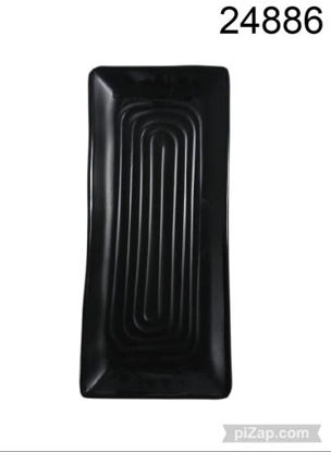 Imagen de PLATO RECTANGULAR MELAMINA NEGRO 21,5X9,5CM 7.25